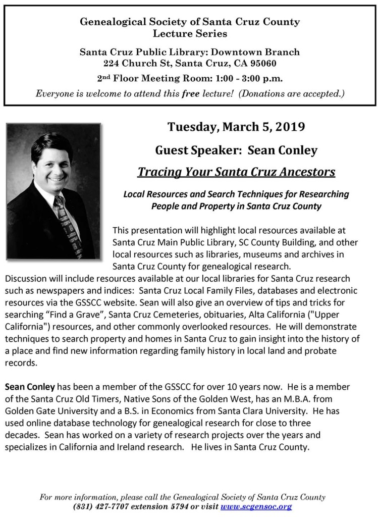 March genealogy program - Sean Conley-reduced